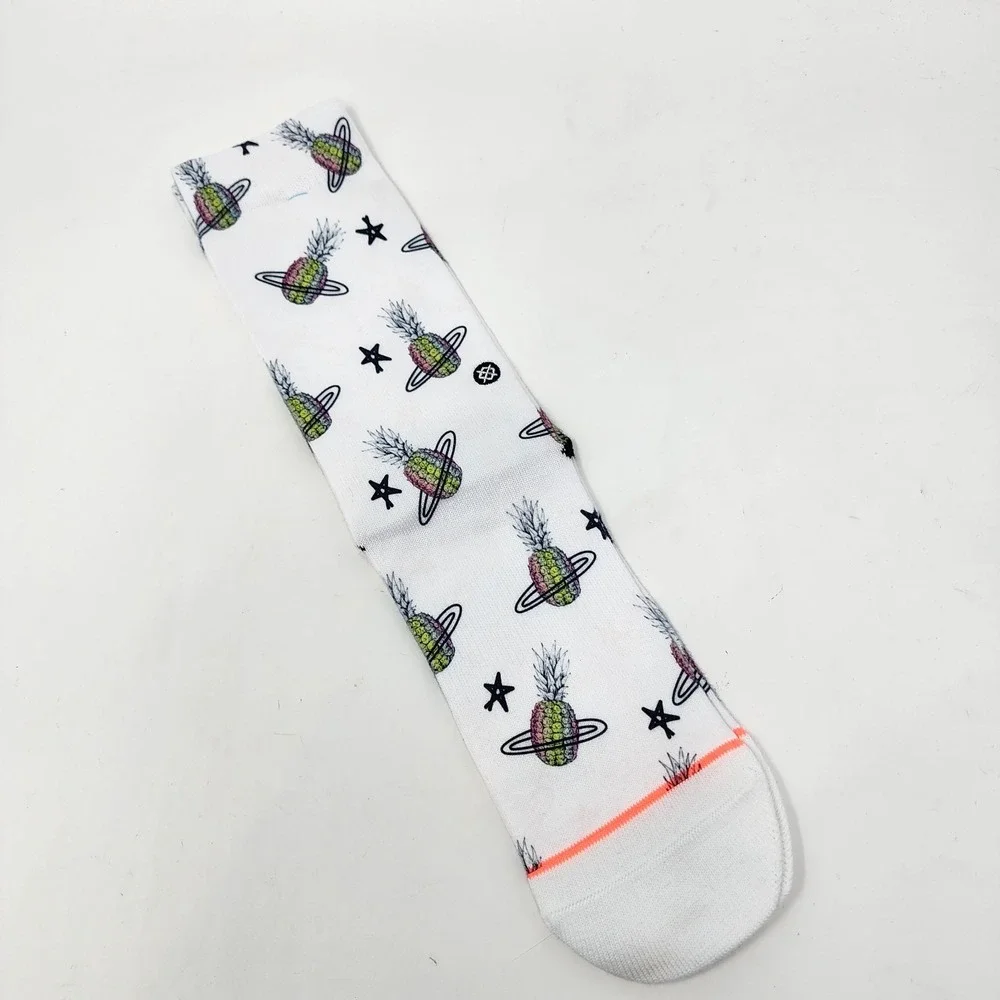 Stance Crew Sock Women's M Pineapple Planet Design